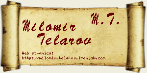 Milomir Telarov vizit kartica